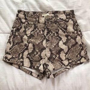 Snakeskin High Waisted Shorts